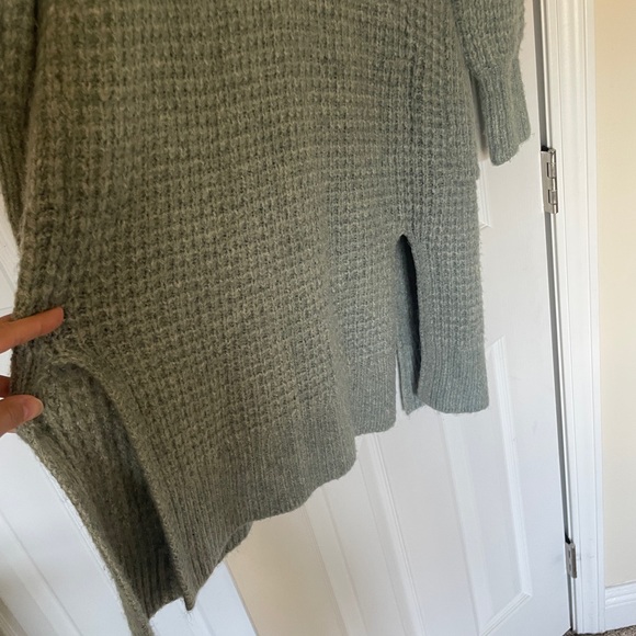 A&F Abercrombie & Fitch Waffle Knit Long Open Front Cardigan Light Blue XS - Picture 7 of 8